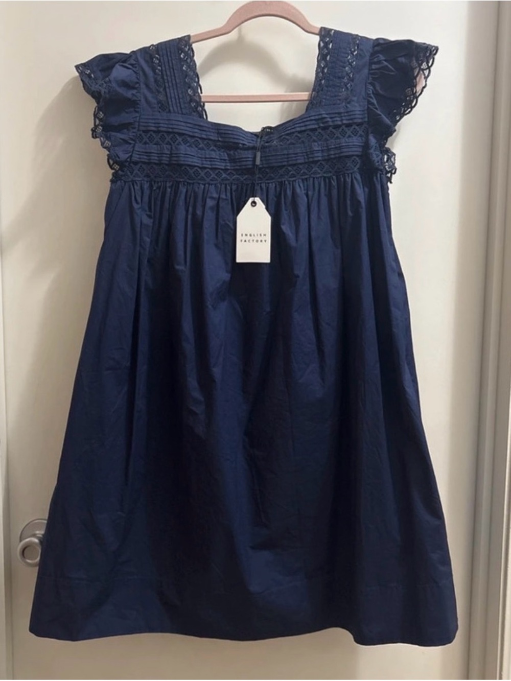 Navy BabyDoll Square Collar Mini Dress